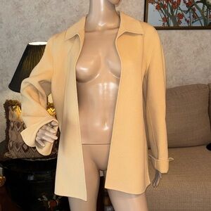 Alexandra Bartlett camel beige tan WOOL blazer S Small
